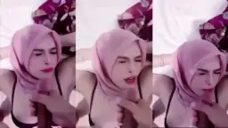 Jilbab Diyana Sakura Banjir Air Mani Di Muka